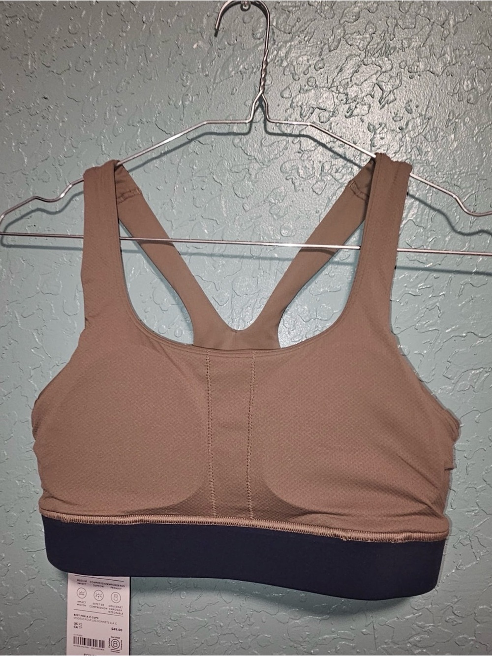 Athleta Interval Tipped Bra Size XS Brown NWT - Picture 2 of 4